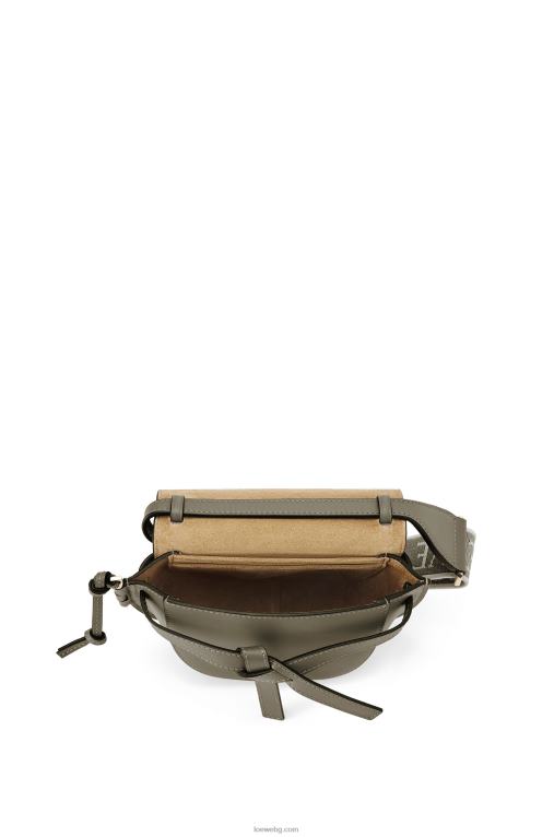 Loewe двойна мини чанта от мека телешка кожа и жакард F84B8239 Жени есенно зелено