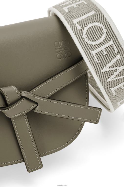 Loewe двойна мини чанта от мека телешка кожа и жакард F84B8239 Жени есенно зелено
