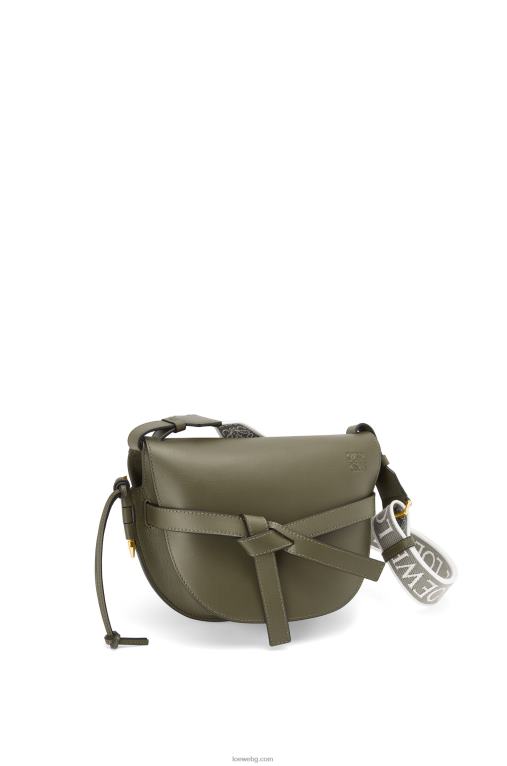 Loewe малка портална чанта от мека телешка кожа и жакард F84B8256 Жени есенно зелено