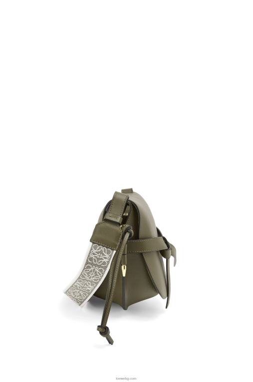 Loewe малка портална чанта от мека телешка кожа и жакард F84B8256 Жени есенно зелено