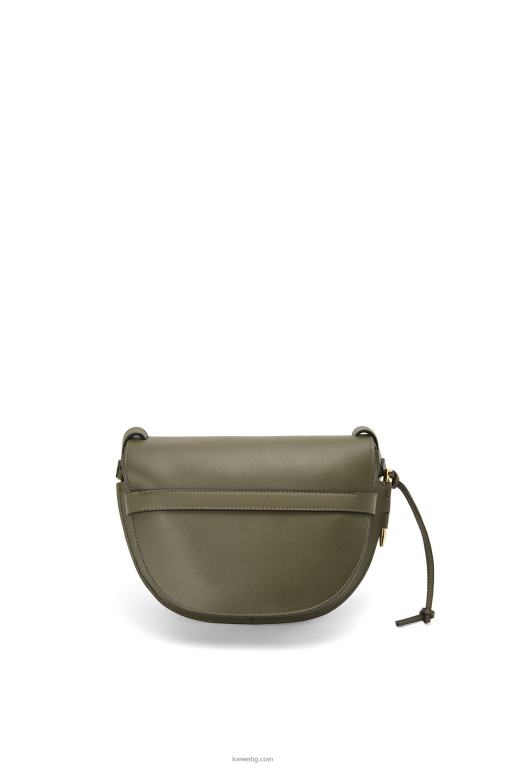 Loewe малка портална чанта от мека телешка кожа и жакард F84B8256 Жени есенно зелено