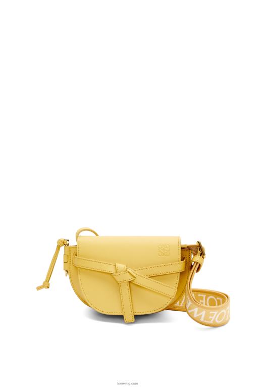 Loewe двойна мини чанта от мека телешка кожа и жакард F84B8262 Жени тъмно жълто