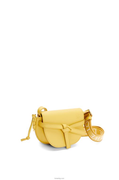 Loewe двойна мини чанта от мека телешка кожа и жакард F84B8262 Жени тъмно жълто