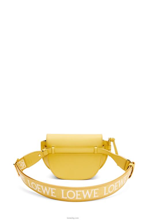 Loewe двойна мини чанта от мека телешка кожа и жакард F84B8262 Жени тъмно жълто
