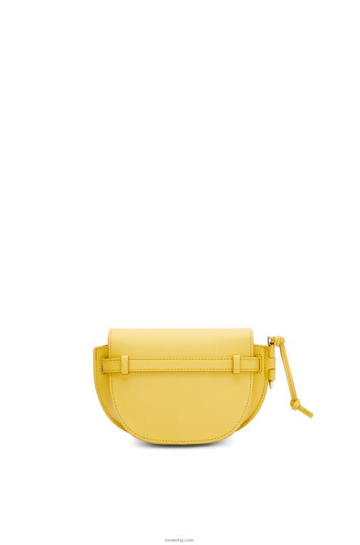 Loewe двойна мини чанта от мека телешка кожа и жакард F84B8262 Жени тъмно жълто