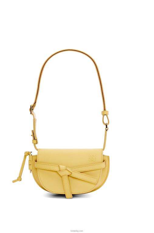 Loewe двойна мини чанта от мека телешка кожа и жакард F84B8262 Жени тъмно жълто