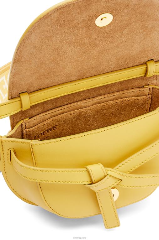 Loewe двойна мини чанта от мека телешка кожа и жакард F84B8262 Жени тъмно жълто