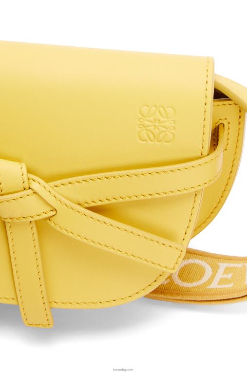 Loewe двойна мини чанта от мека телешка кожа и жакард F84B8262 Жени тъмно жълто