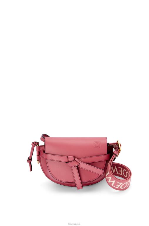 Loewe двойна мини чанта от мека телешка кожа и жакард F84B8265 Жени роза