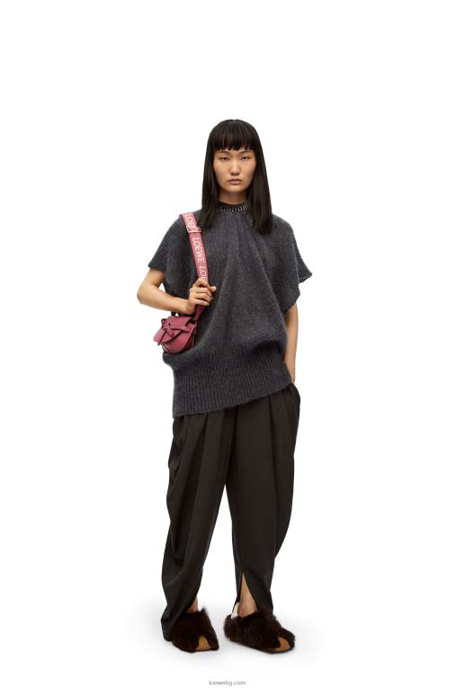 Loewe двойна мини чанта от мека телешка кожа и жакард F84B8265 Жени роза
