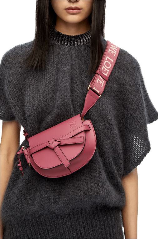 Loewe двойна мини чанта от мека телешка кожа и жакард F84B8265 Жени роза