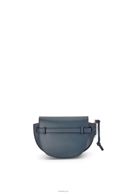 Loewe двойна мини чанта от мека телешка кожа и жакард F84B8268 Жени синьо оникс