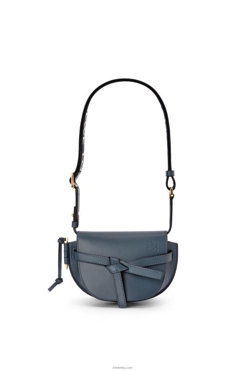 Loewe двойна мини чанта от мека телешка кожа и жакард F84B8268 Жени синьо оникс