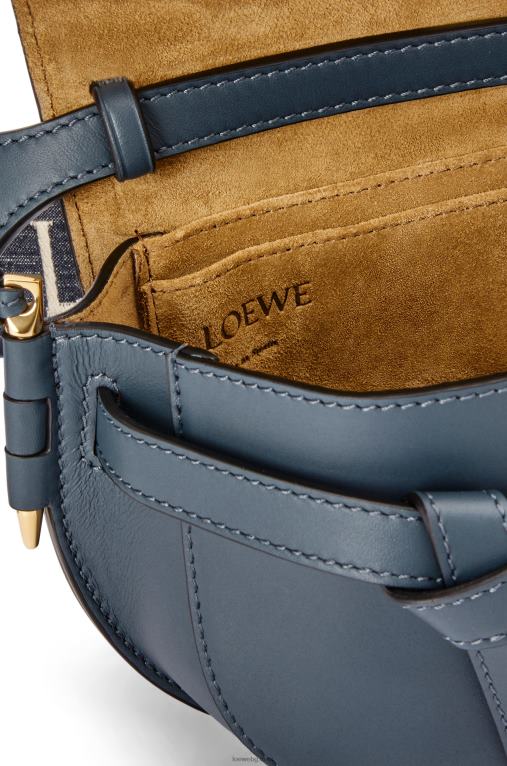 Loewe двойна мини чанта от мека телешка кожа и жакард F84B8268 Жени синьо оникс