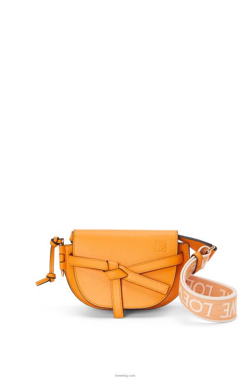 Loewe двойна мини чанта от мека телешка кожа и жакард F84B8275 Жени мандарина