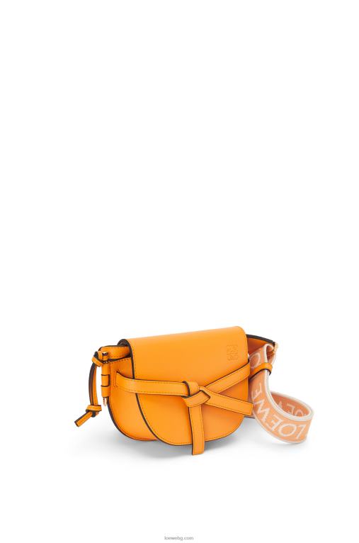 Loewe двойна мини чанта от мека телешка кожа и жакард F84B8275 Жени мандарина
