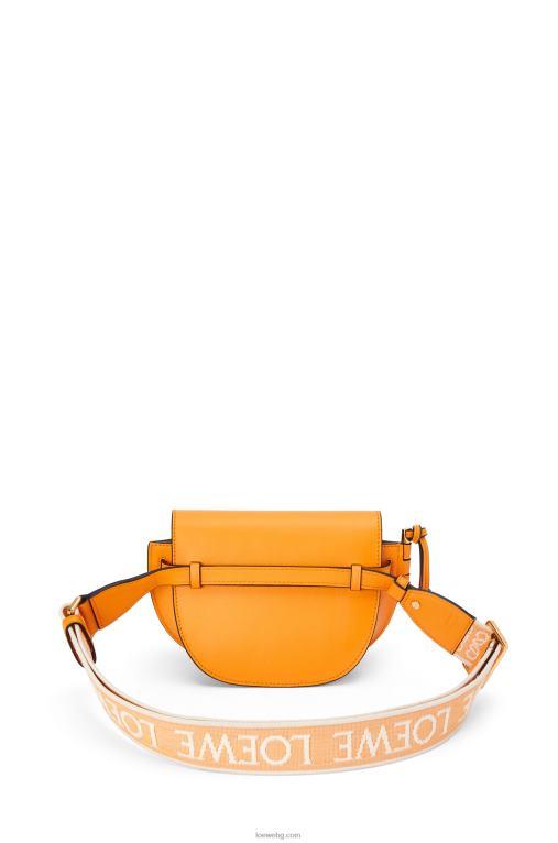 Loewe двойна мини чанта от мека телешка кожа и жакард F84B8275 Жени мандарина