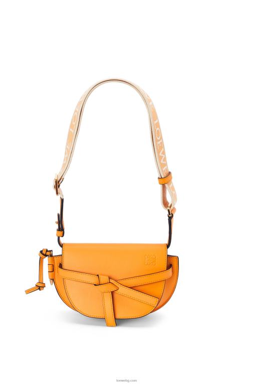 Loewe двойна мини чанта от мека телешка кожа и жакард F84B8275 Жени мандарина