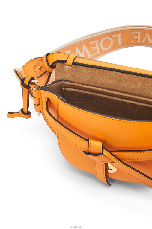 Loewe двойна мини чанта от мека телешка кожа и жакард F84B8275 Жени мандарина