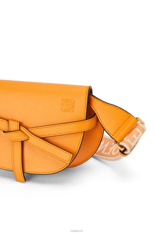 Loewe двойна мини чанта от мека телешка кожа и жакард F84B8275 Жени мандарина