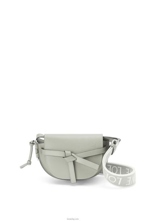 Loewe двойна мини чанта от мека телешка кожа и жакард F84B8276 Жени пепеляво сиво