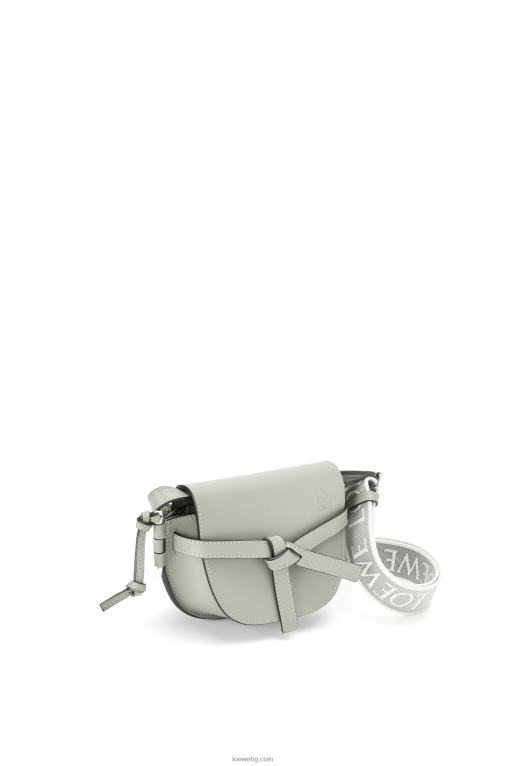 Loewe двойна мини чанта от мека телешка кожа и жакард F84B8276 Жени пепеляво сиво
