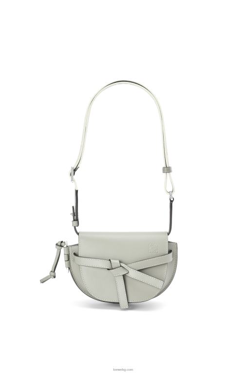 Loewe двойна мини чанта от мека телешка кожа и жакард F84B8276 Жени пепеляво сиво