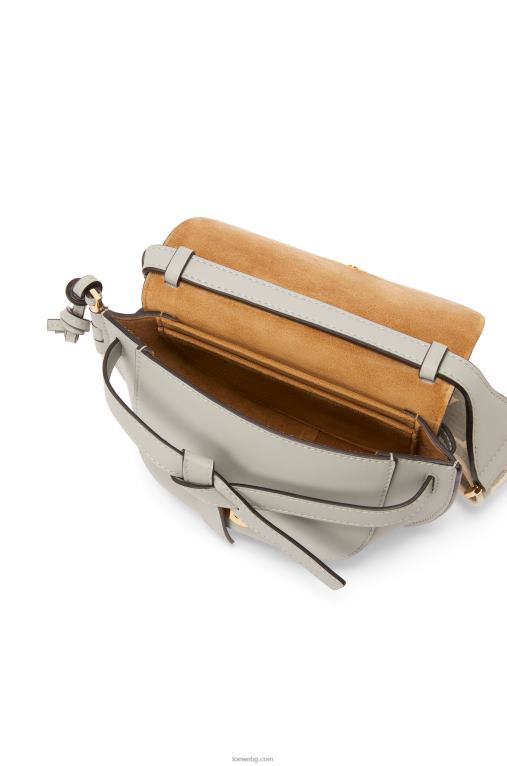 Loewe двойна мини чанта от мека телешка кожа и жакард F84B8276 Жени пепеляво сиво