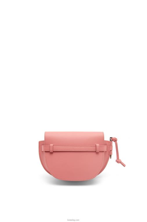 Loewe двойна мини чанта от мека телешка кожа и жакард F84B8554 Жени прасковен цвят
