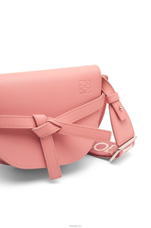 Loewe двойна мини чанта от мека телешка кожа и жакард F84B8554 Жени прасковен цвят