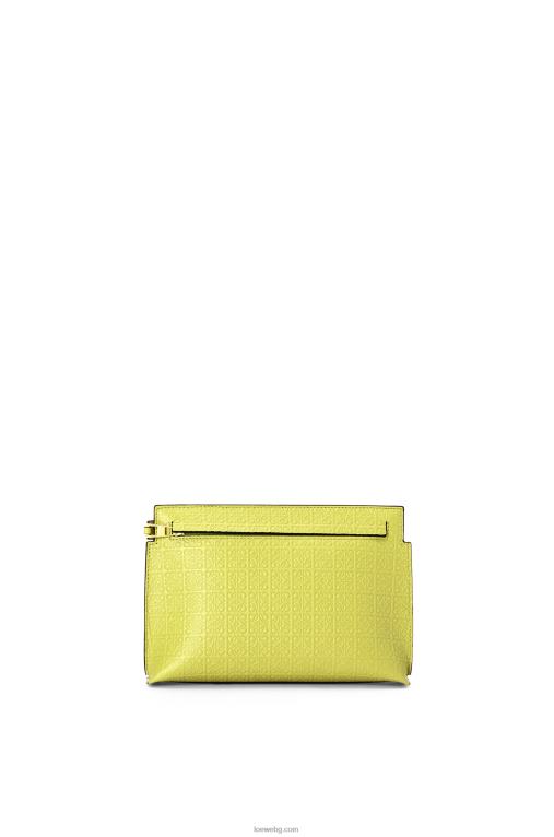 Loewe мини торбичка с повторение от релефна копринена телешка кожа F84B8556 Жени лайм жълто