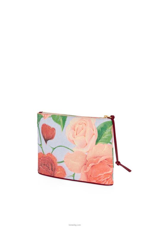 Loewe продълговата торбичка с рози от деним F84B8584 Жени син люляк