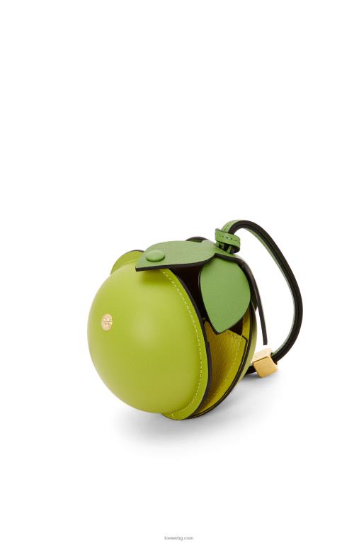 Loewe лайм пауч от класическа телешка кожа F84B8585 Жени поляна зелена