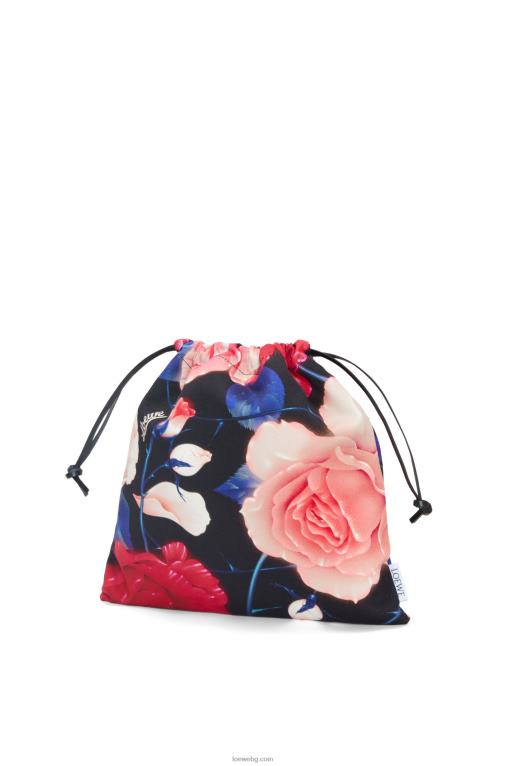 Loewe платнена торбичка с шнур с рози F84B8586 Жени черен