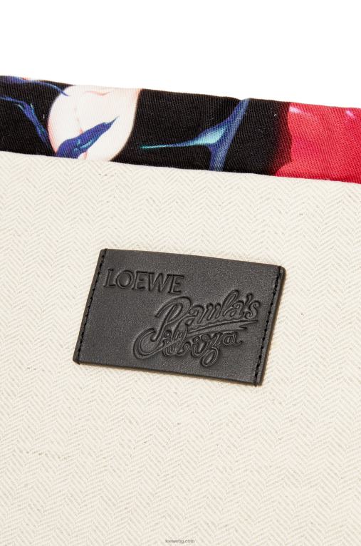 Loewe платнена торбичка с шнур с рози F84B8586 Жени черен