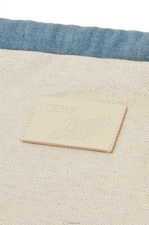 Loewe дънкова торбичка с шнур за риба F84B8588 Жени светло синьо
