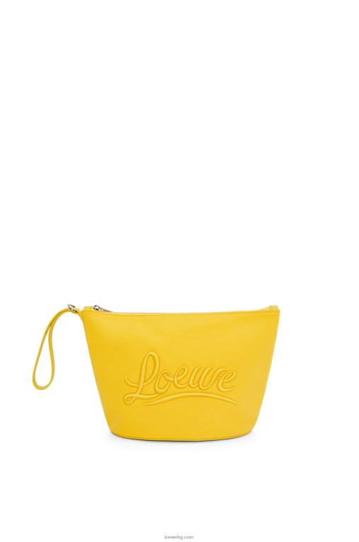 Loewe козметична чантичка от канаваца и телешка кожа F84B8593 Жени жълто