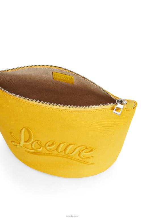 Loewe козметична чантичка от канаваца и телешка кожа F84B8593 Жени жълто