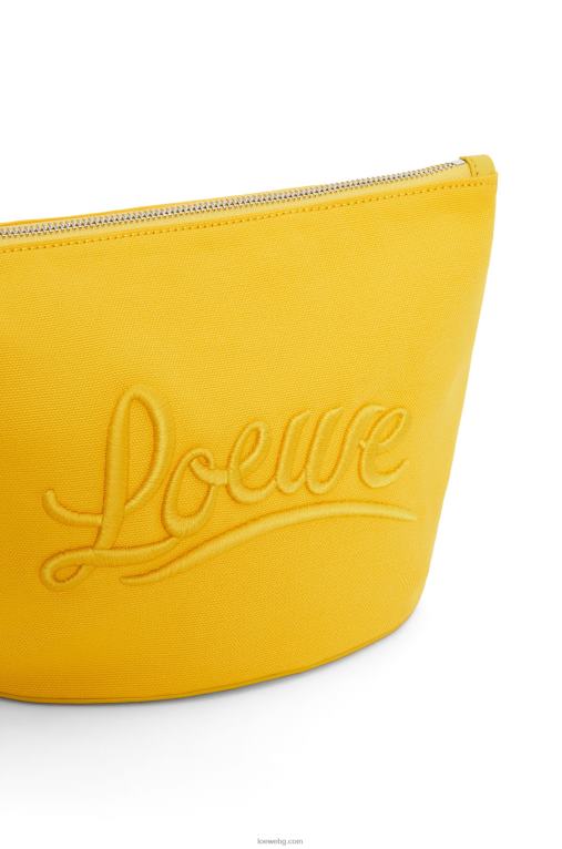 Loewe козметична чантичка от канаваца и телешка кожа F84B8593 Жени жълто