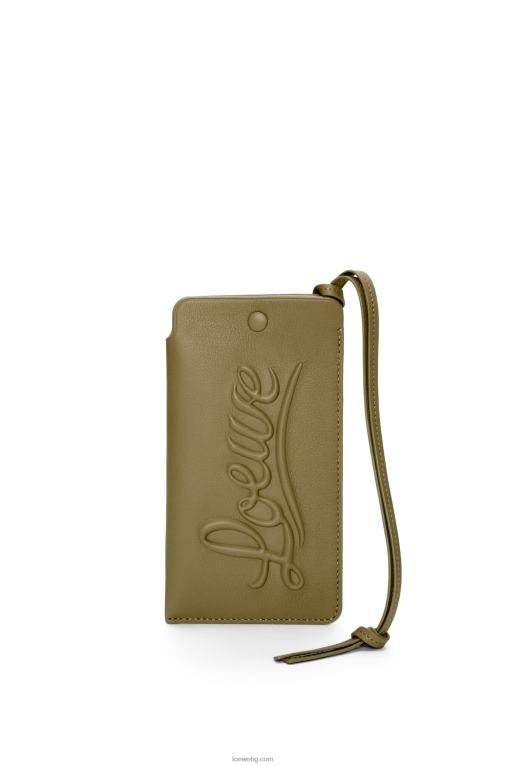 Loewe чанта с примки от класическа телешка кожа F84B8595 Жени маслина