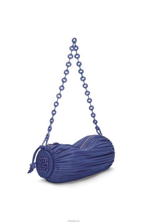 Loewe торбичка за гривна от плисирана напа F84B8601 Жени наситено лилава глазура