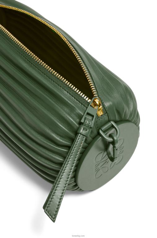Loewe торбичка за гривна от плисирана напа F84B8609 Жени реколта каки