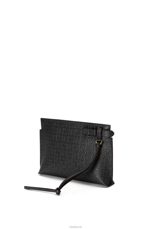 Loewe мини торбичка с повторение от релефна копринена телешка кожа F84B8610 Жени черен
