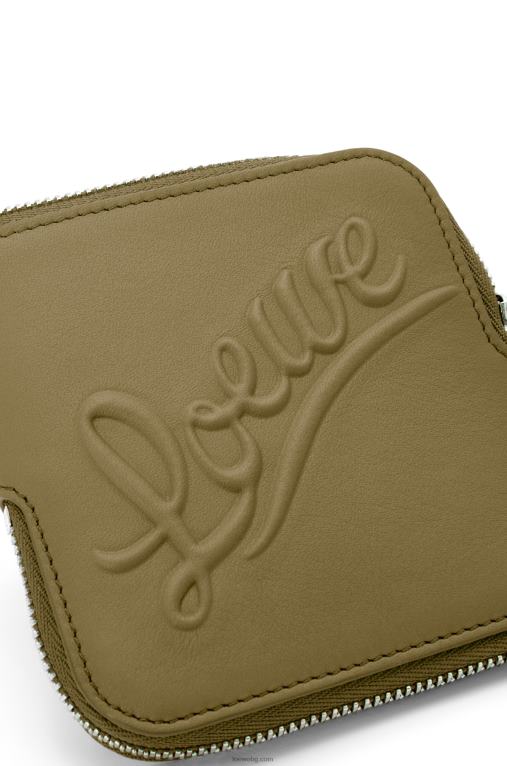 Loewe двойна кутия за монети от класическа телешка кожа F84B81334 Жени маслина