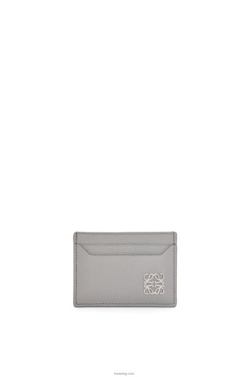 Loewe обикновен картодържател с анаграми от телешка кожа с камъчета F84B81322 Жени перлено сиво