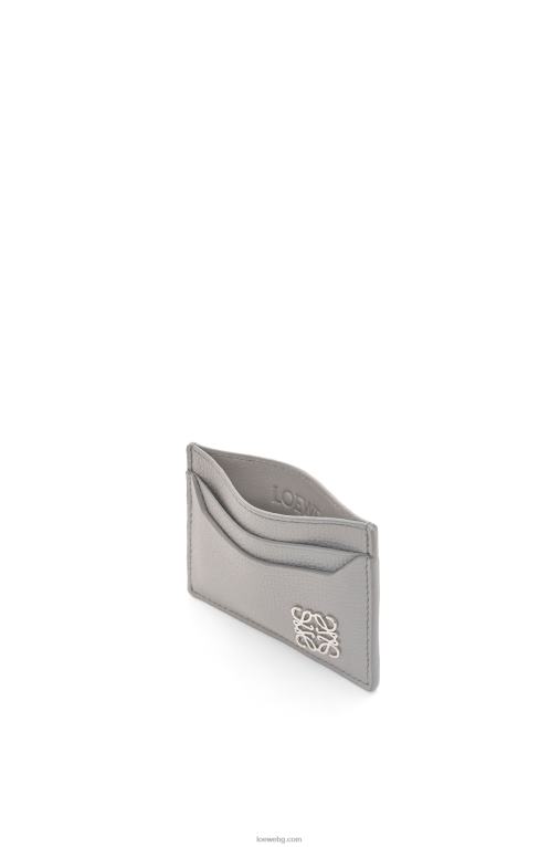 Loewe обикновен картодържател с анаграми от телешка кожа с камъчета F84B81322 Жени перлено сиво