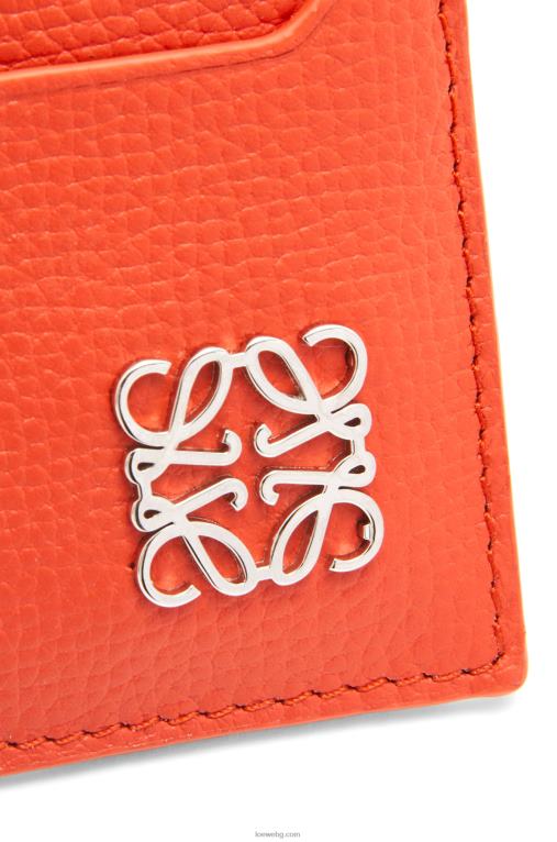 Loewe анаграмен квадратен ключодържател от телешка кожа с камъчета F84B81324 Жени изгрев оранжево