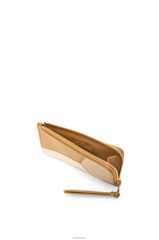 Loewe пъзел монетен картодържач от класическа телешка кожа F84B81326 Жени ангора/прашно бежово