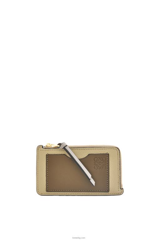Loewe картодържател за монети от мека зърнеста телешка кожа F84B81329 Жени салвие зелено/тъмно каки зелено