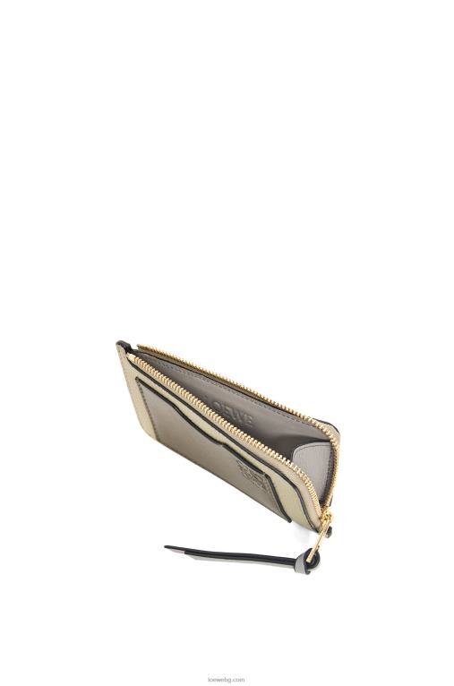 Loewe картодържател за монети от мека зърнеста телешка кожа F84B81329 Жени салвие зелено/тъмно каки зелено